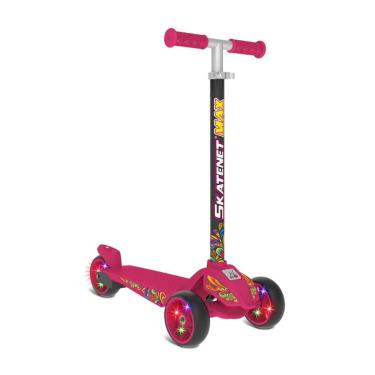 Imagem de Patinete Infantil 3 Rodas Com Luz Led Skatnet Ajustável Para Crianças Bandeirante