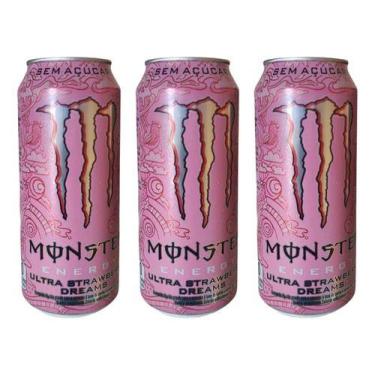 Imagem de Kit 3 Energético Monster Ultra Strawberry Dream 473ml Zero