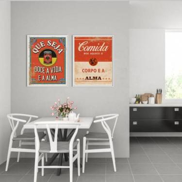 Imagem de Kit 2 Quadros Decorativos Cozinha Vermelho