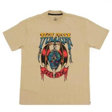 Imagem de Camiseta Volcom Comfort World Weapon - Bege (Oversize)-Masculino