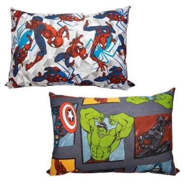Imagem de Kit 2 Fronhas Travesseiro Homem Aranha Avengers 100% Algodão - Portall