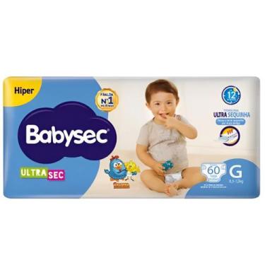 Imagem de Fralda Descartável Babysec Ultrasec G 60 Unid. Absorção Superior e Ant