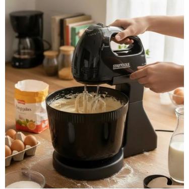 Imagem de Batedeira Elétrica 250w Com Balde 2 litros 7 Velocidades Preto 220v 60