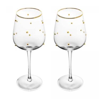 Imagem de Conjunto 2 taça de vinho balls fio de ouro 350ml vidro wolff