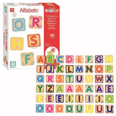 Imagem de Brinquedo Educativo Alfabeto De Madeira 48 Peças Nig, Colorido