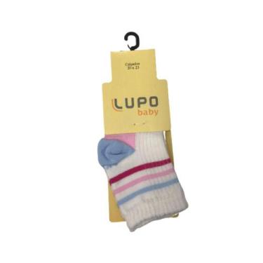 Imagem de Meia lupo baby cano médio ref:2000 menina, Branco, Rosa, Azul, 20/3