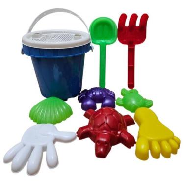 Imagem de Balde Praia Infantil Castelo Kit Brinquedos de Areia Verão - Corpo Dou