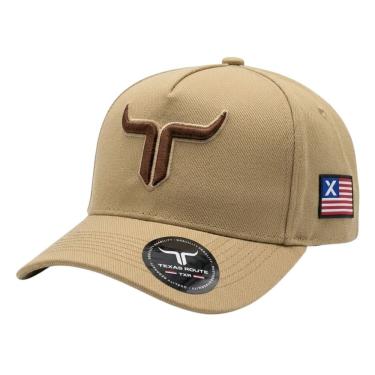 Imagem de Boné Country Agro Texas Route 100% Poliéster Bege Ajustável Aba Curva Adulto ÚNICO