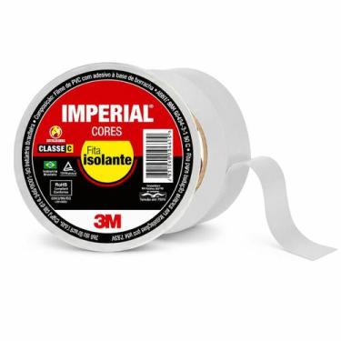 Imagem de Kit Com 10 Fita Isolante Imperial Branca 18mm x 10m 3M