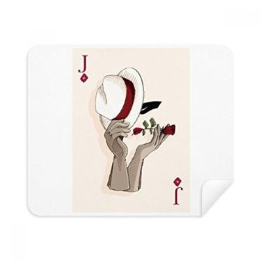 Imagem de 2 peças de tecido de camurça com estampa de diamante J de baralho