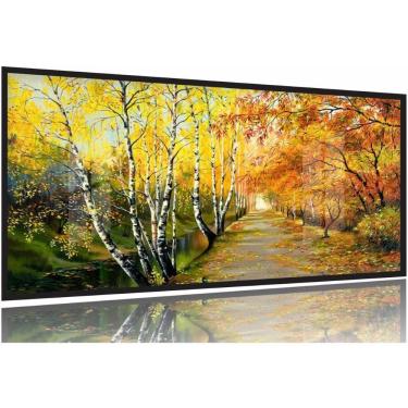 Imagem de Quadro Decorativo Pintura Caminho No Outono 130x60 Moldura Preta 2x2