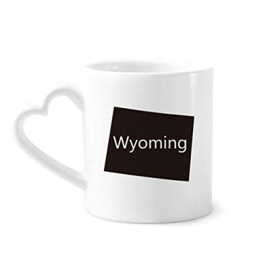Imagem de Wyoming Caneca dos Estados Unidos da América café cerâmica copo de coração de vidro