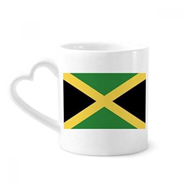 Imagem de Caneca com bandeira nacional da Jamaica da América do Norte caneca de café cerâmica copo de coração de vidro