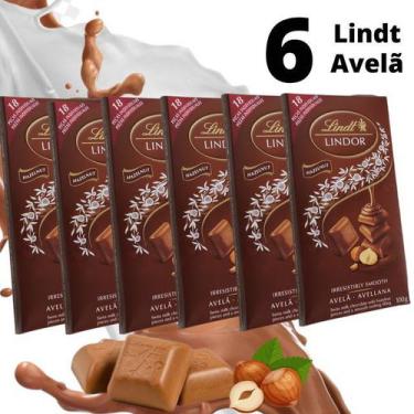 Imagem de 6 Chocolates Importados Lindt Lindor Singles Avelã 100G