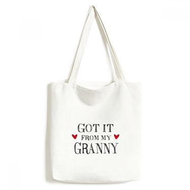 Imagem de Got It From My Grandny Grandchildren Grandma Gift Bolsa de lona ecológica lavável