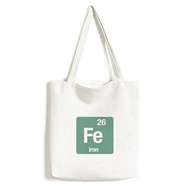Imagem de Bolsa de lona com elemento químico da Iron Fe, bolsa de compras casual