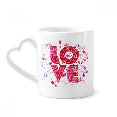 Imagem de Caneca de pintura de amor rosa Dia dos Namorados Caneca de cerâmica copo de vidro copo de coração