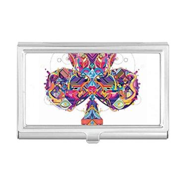 Imagem de Porta-cartões de visita com padrão geométrico e porta-cartões de baralho