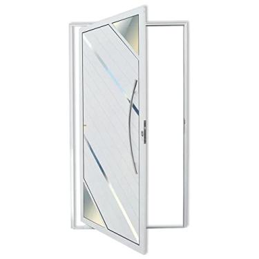 Imagem de Porta de Alumínio Pivotante Lambril 210x120cm com Puxador Oasis Super Brimak Branco