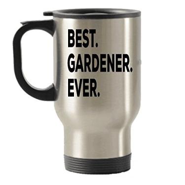 Imagem de Caneca de viagem de jardineiro – Melhor jardineiro já viagem – Ideias de presente de jardineiro – Presentes para jardineiro – Para mulheres ou homens ou amantes de jardinagem – Polegar verde – Vovó vovô