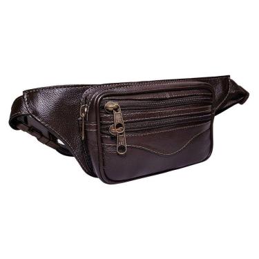 Imagem de Pochete De Couro Modelagem Slim Fina Leve