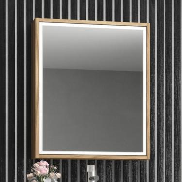 Imagem de Armário De Banheiro Gael 1 Porta 1 Prateleira Com Espelho Nogal/Branco