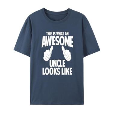 Imagem de Camiseta masculina sarcástica engraçada This is What an Awesome Uncle Looks Like, camiseta de humor, Azul marinho, P