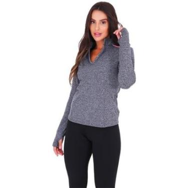 Imagem de Blusa Feminina Corta Vento Peluciada Gola V Dedinho-Feminino