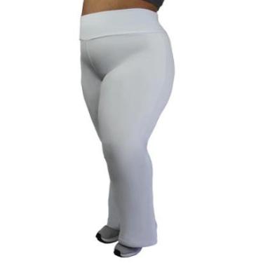 Imagem de Calça Flare Branca Enfermagem Plus Size Técido Ultra Grosso Power Suplex Poliéster WOLFOX-Feminino
