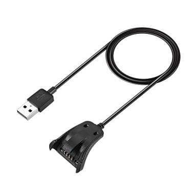 Imagem de Dovewill QI Carregador sem fio base + cabo de transferência de dados USB para TomTom Runner 3 GPS / relógio multiesportivo Cardio 1 m preto