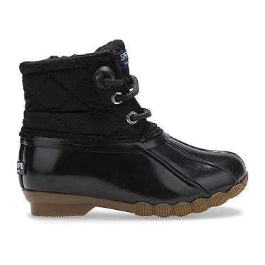 Imagem de Sperry Bota de chuva unissex infantil de nylon com colcha de água salgada, Preto, 7 Little Kid