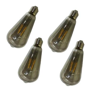 Imagem de Lampada Led 30w Multi Filamento Fume Kit 4 Uni Decoraçao Casa Sala Qua