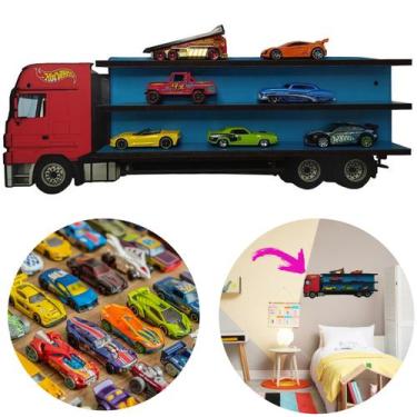 Imagem de Prateleira Expositor Caminhão Até 12 Carrinhos Hot Wheels - Conecta