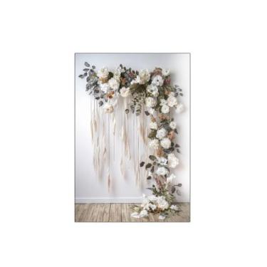 Imagem de Fundo Fotográfico 1,50 x 2,20 - Efeito Parede com Flores 150 - Via Cor