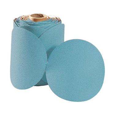 Imagem de Mercer Industries Rolo de disco PSA 585180, óxido de alumínio estearado aqua, 12,7 cm x sem furos de poeira, grão 180C, pacote com 100