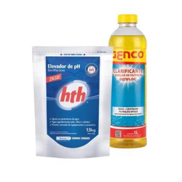 Imagem de Kit Barrilha Hth + Clarificante Genco Auxiliar De Tratamento