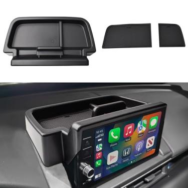 Imagem de TACOBRO Organizador de armazenamento de painel de console central compatível com acessórios Honda Pilot 2023-2025, Pilot Elite/Touring/TrailSport/EX-L Inserção interna atrás da tela Suporte montado no