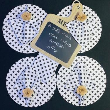 Imagem de Kit Mesa Posta Cruz  : 4 Sousplat Completos + 4 Guardanapos + 4 Porta 