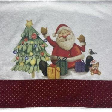 Imagem de Pano De Prato Papai Noel Com Presentes 68cm - Rose Decor