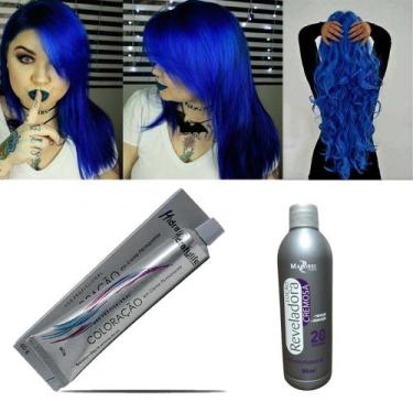 Imagem de Kit Tinta Azul Royal 01 Coloração, 01 OX 20 VL 90ml Mairibel