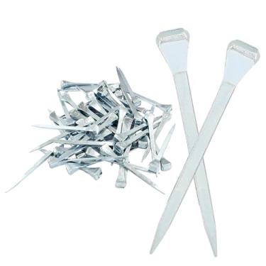 Imagem de Unlorspy 50 peças de pregos de ferradura E6, 54 mm/2,12 polegadas de comprimento, ferramentas de aço de ferradura, pregos de casco de cavalo de aço de baixo carbono para treinamento de cavalos