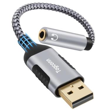 Imagem de Adaptador USB 3.0 macho para conector de fone de ouvido TRRS de 3,5 mm fêmea de 4 polos, cabo USB-A para dongle de áudio auxiliar, conversor de placa de som externa para fone de ouvido, Mac, PC,