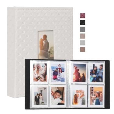 Imagem de RECUTMS Álbum de Fotos Polaroid 208 Fotos para Câmera Fujifilm Instax Mini, Álbum de Fotos 2X3", Capa de Couro com Janela, para Câmera Instantânea Instax Mini 12 11 9 40 90 8 7 Evo Liplay(Branco)
