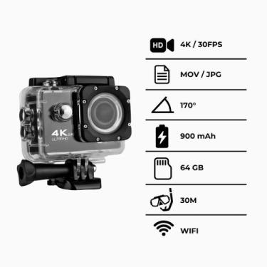 Imagem de Câmera Filmadora Action Pro 4K Sports ULTRA-HD Wi-fi - CGKSTORE