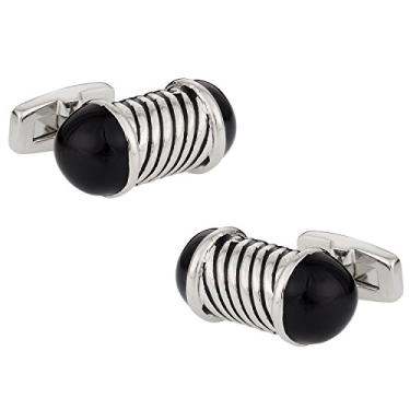 Imagem de Abotoaduras de haste com tampa preta Cuff-Daddy com caixa de apresentação