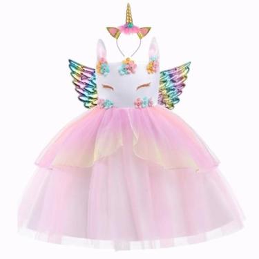 Imagem de Vestido Infantil de Festa Aniversário Temático Fantasia de Unicórnio R