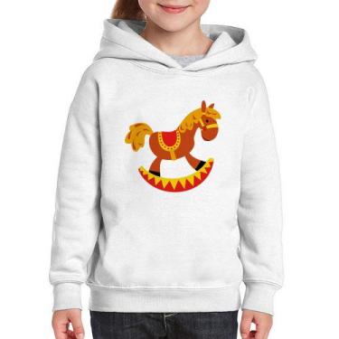 Imagem de Moletom Infantil Cavalo Balanço - Foca na Moda, Branco, 2