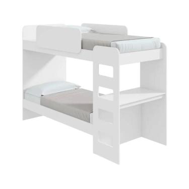 Imagem de Beliche com Escrivaninha e Led Olga Branca