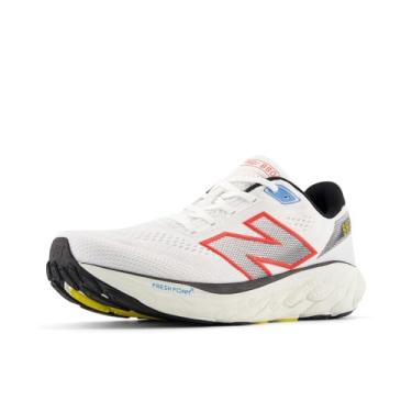 Imagem de New Balance Fresh Foam X 880 V14 Tênis de corrida masculino, Branco/Neo Flame/Preto, 12