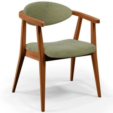 Imagem de Poltrona Decorativa Para Sala de Estar Cecília L02 Bouclê Oliva - Lyam